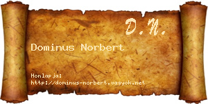 Dominus Norbert névjegykártya